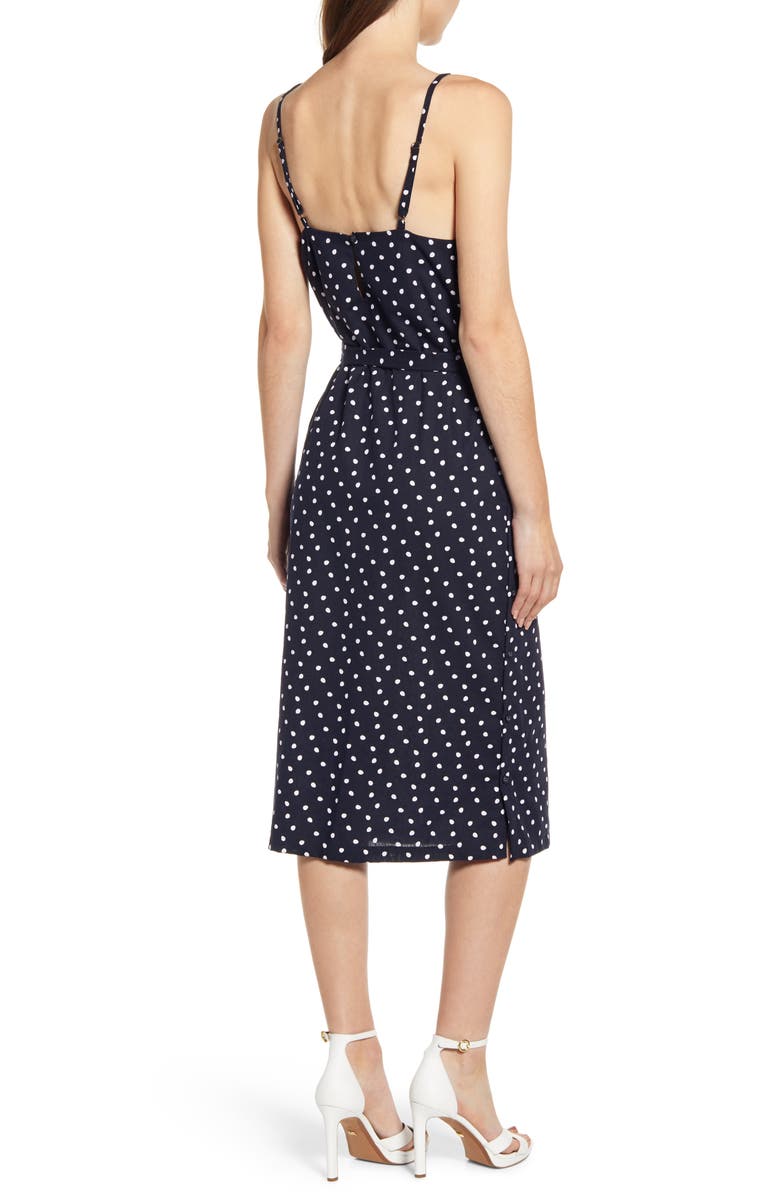MINKPINK Pip Polka Dot Belted Midi Dress, Alternate, color, 