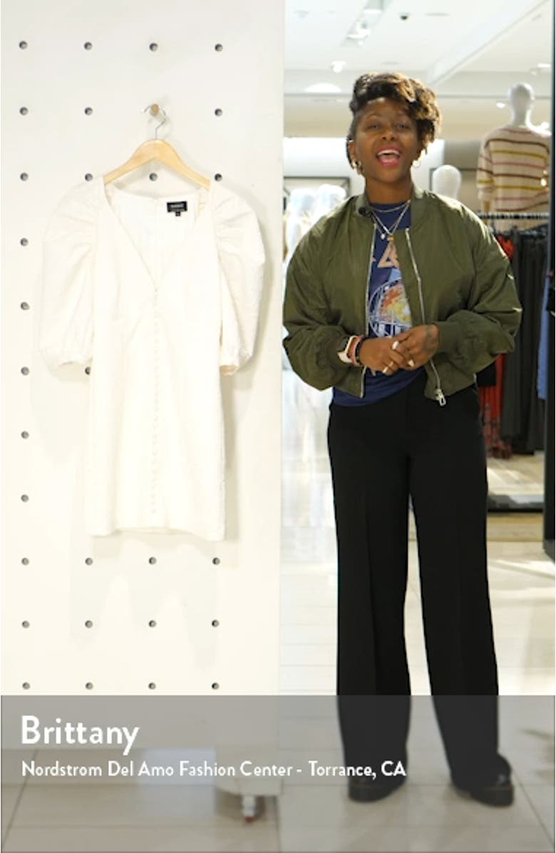 Marnie Puff Sleeve Cloqué Mindress, sales video thumbnail