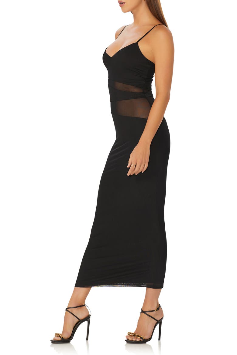 Benassi Midi Dress, Alternate, color, NOIR