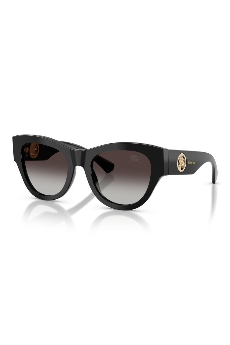 52mm Round Sunglasses, Alternate, color, BLACK / GREY GRADIENT