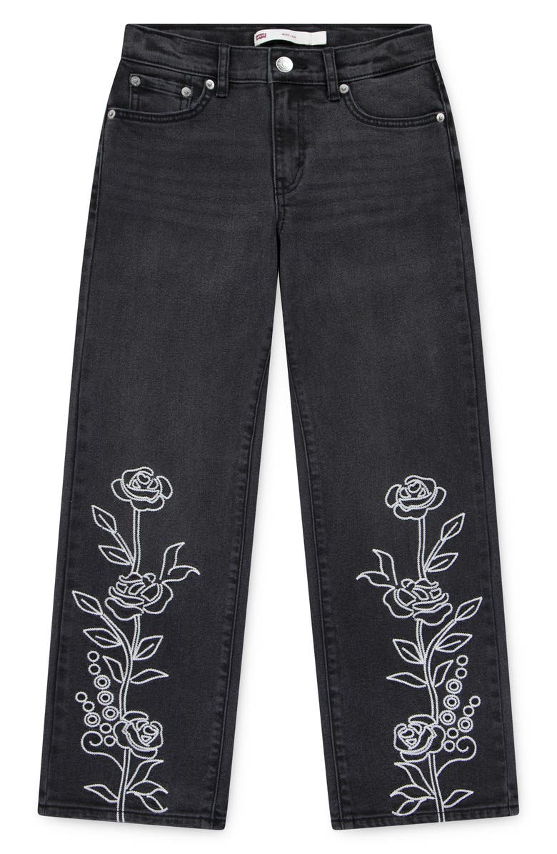 Levi's<sup>®</sup> Kids' Embroidered Wide Leg Jeans, Main, color, Wish Me Luck