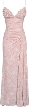 HOUSE OF CB Sabrine Lace Trim Corset Gown