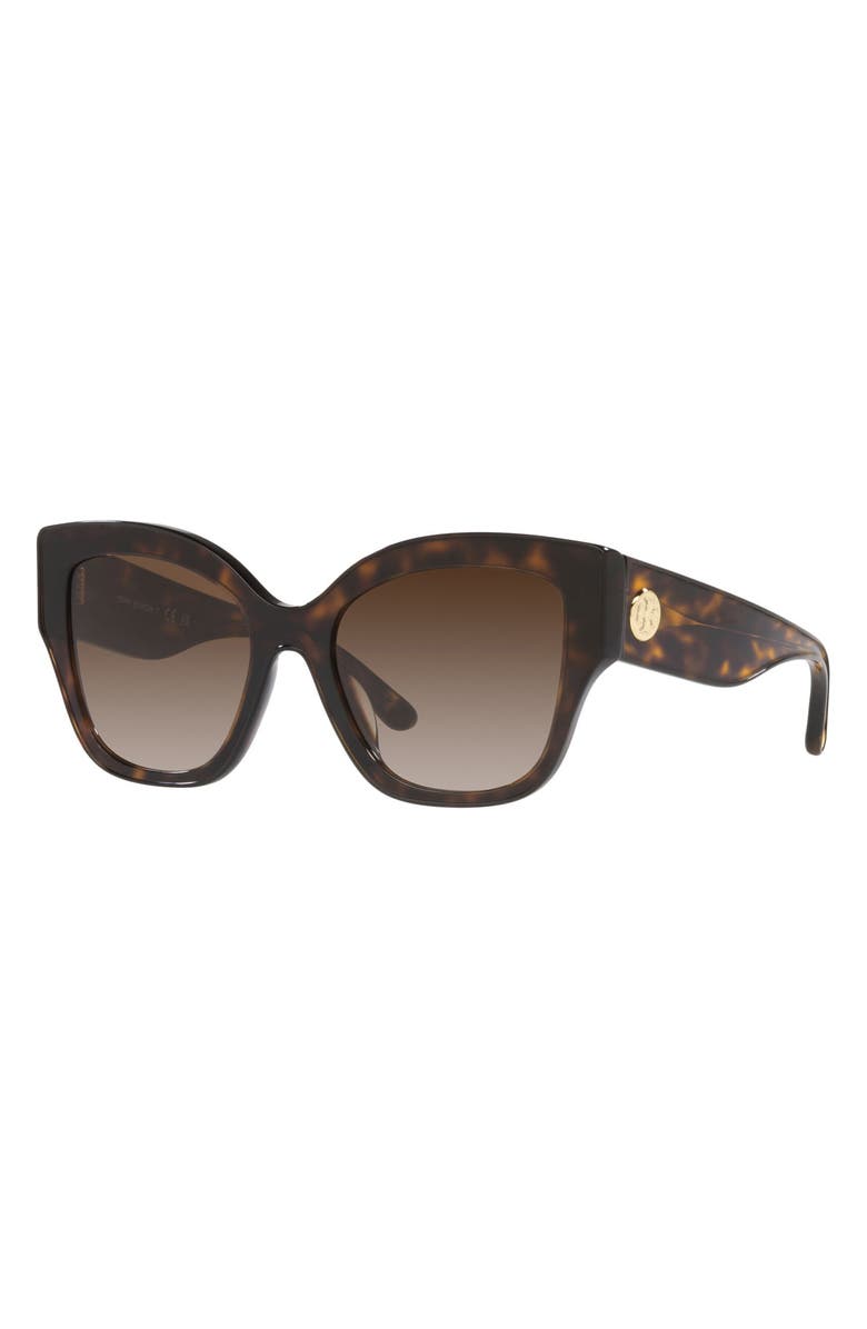 Tory Burch 54mm Gradient Butterfly Sunglasses, Alternate, color, Dk Tort