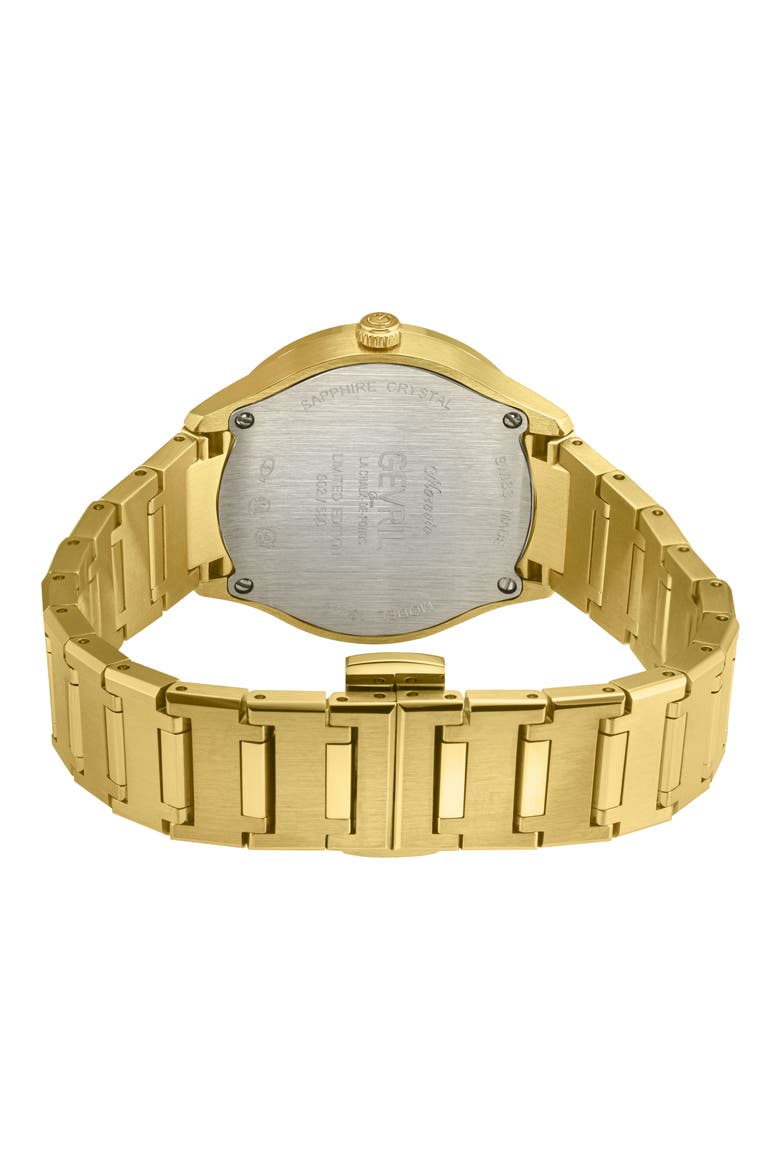 Lugano Crystal Mother-of-Pearl Dial Bracelet Watch, 30mm x 36mm, Alternate, color, GOLD