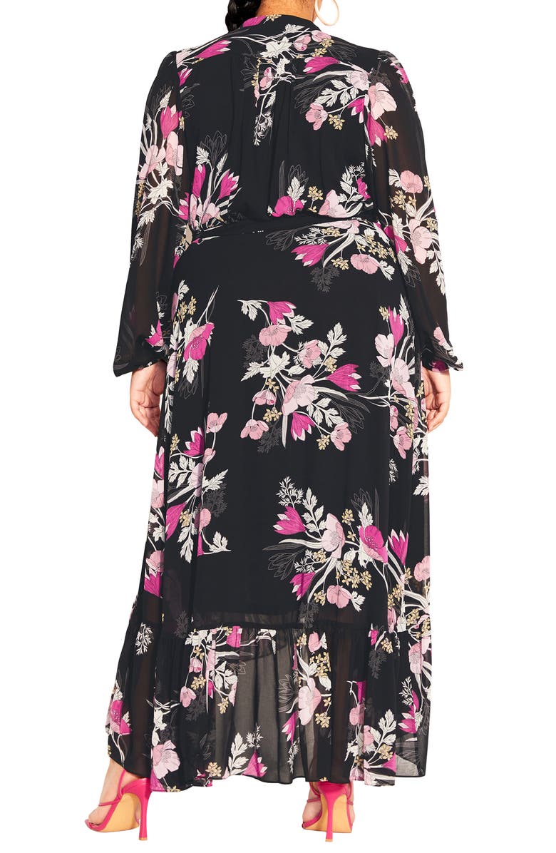 City Chic Samara Long Sleeve Wrap Maxi Dress, Alternate, color,