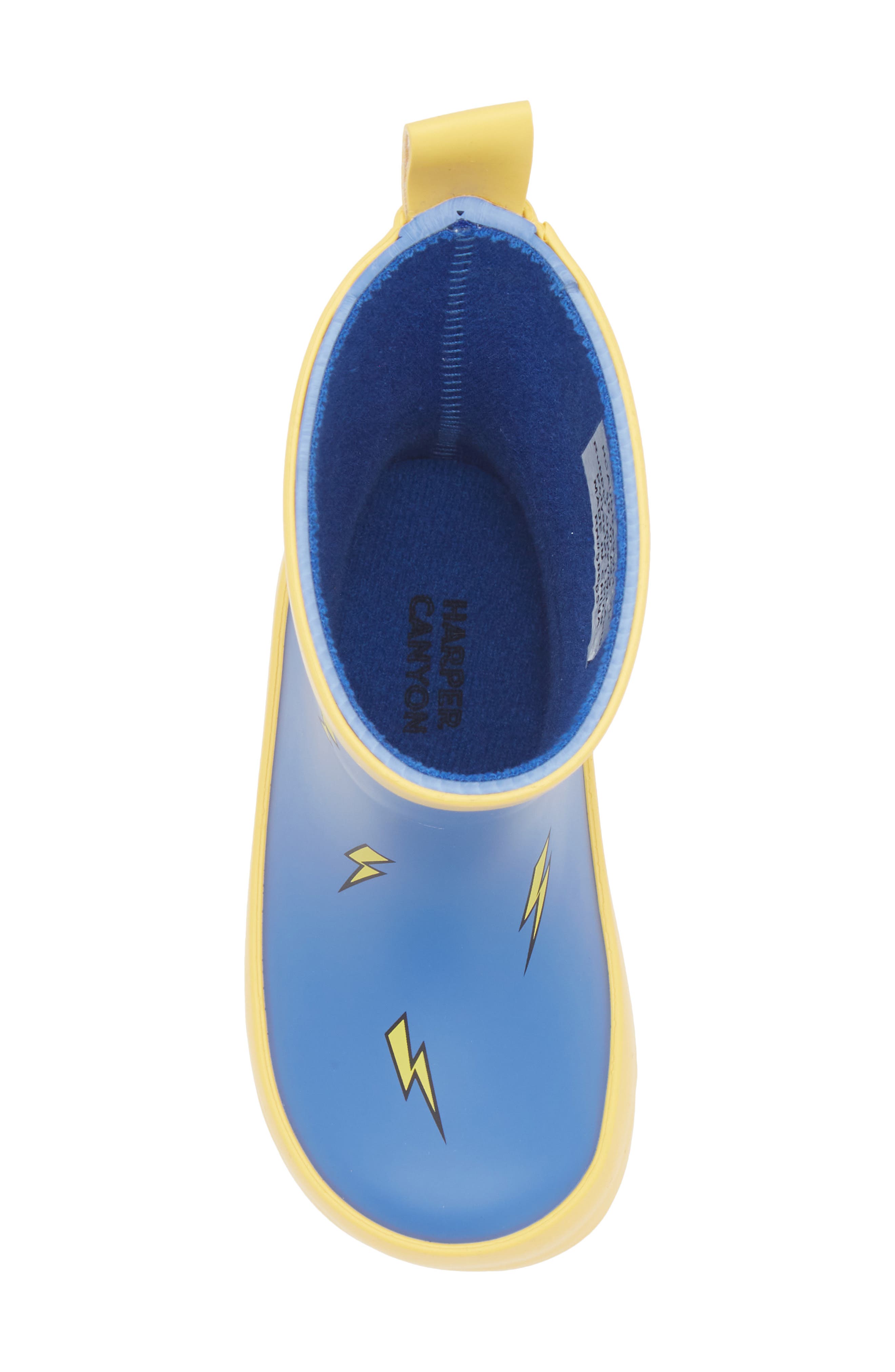 Harper Canyon Kids' Audra Lightning Bolt Rain Boot, Alternate, color, Blue Multi
