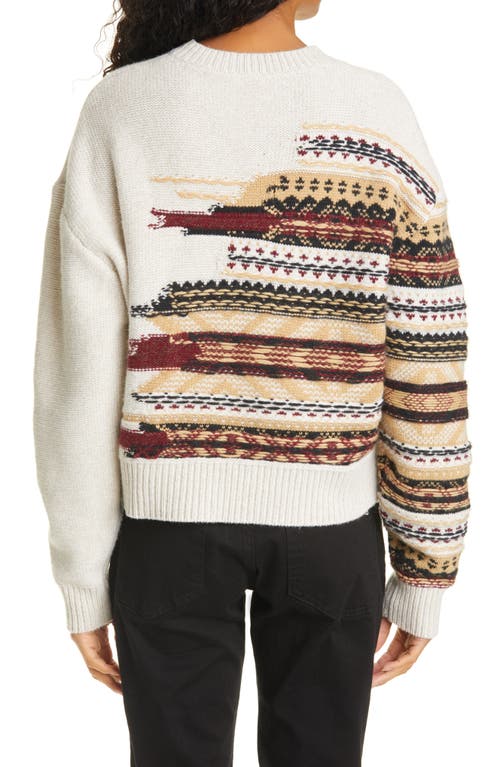 Rag & Bone Annalise Crewneck Wool Blend Sweater In White