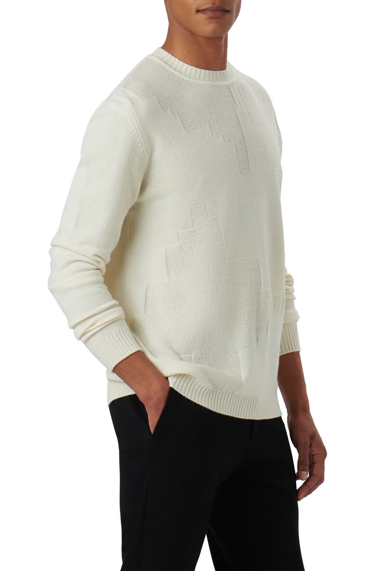 Merino Wool Blend Crewneck Sweater, Alternate, color, CHALK