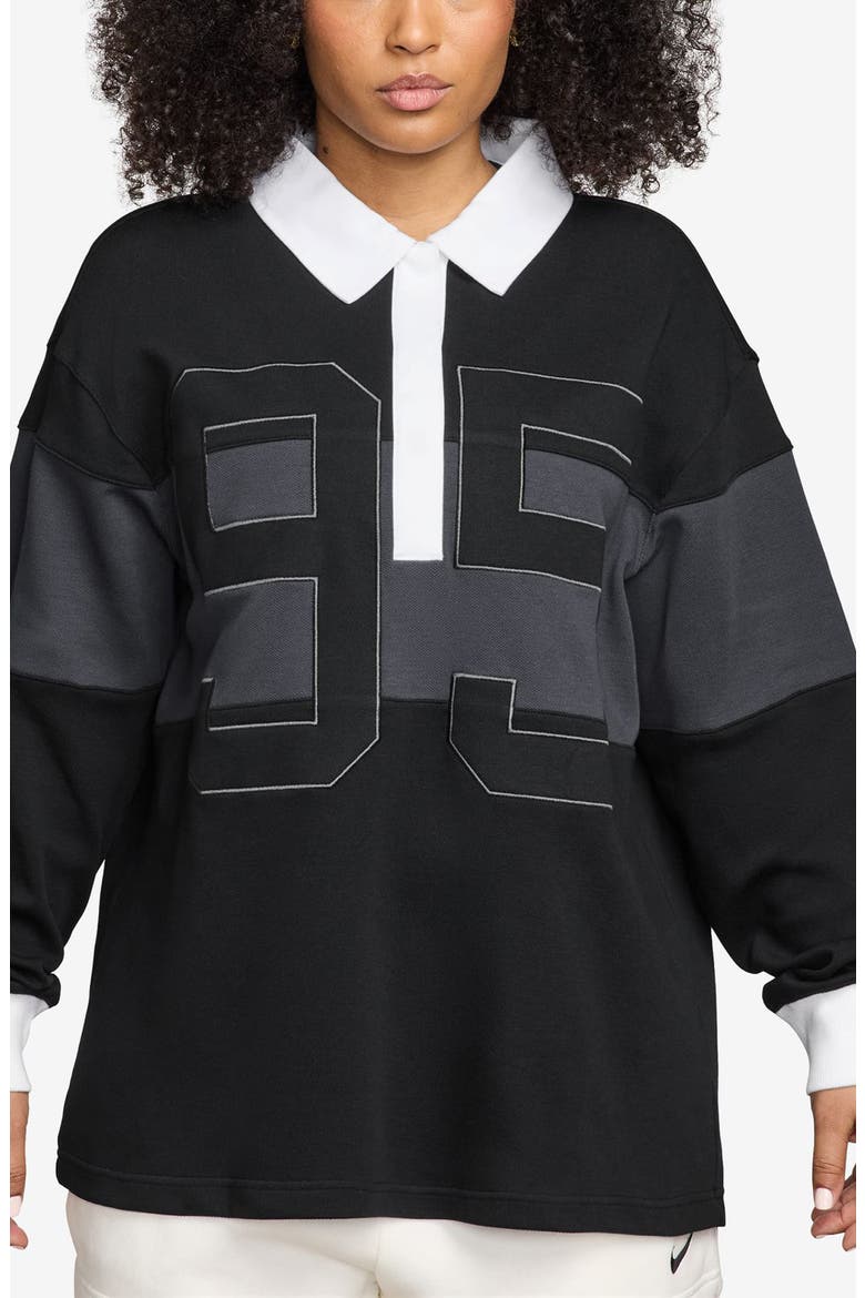 NSW Street Long Sleeve GFX Polo, Main, color, 010 BLACK/SAIL