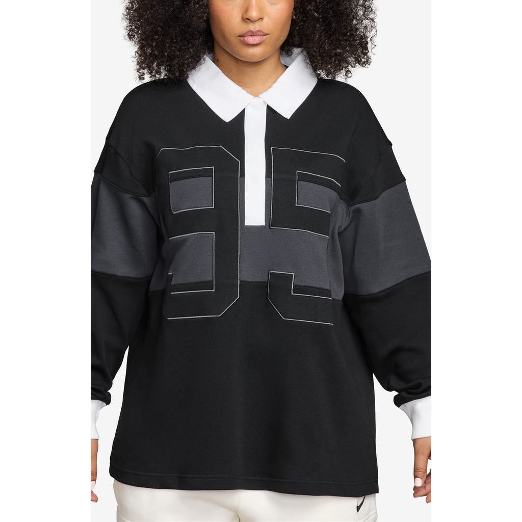 Nike Nsw Street Long Sleeve Gfx Polo In Black