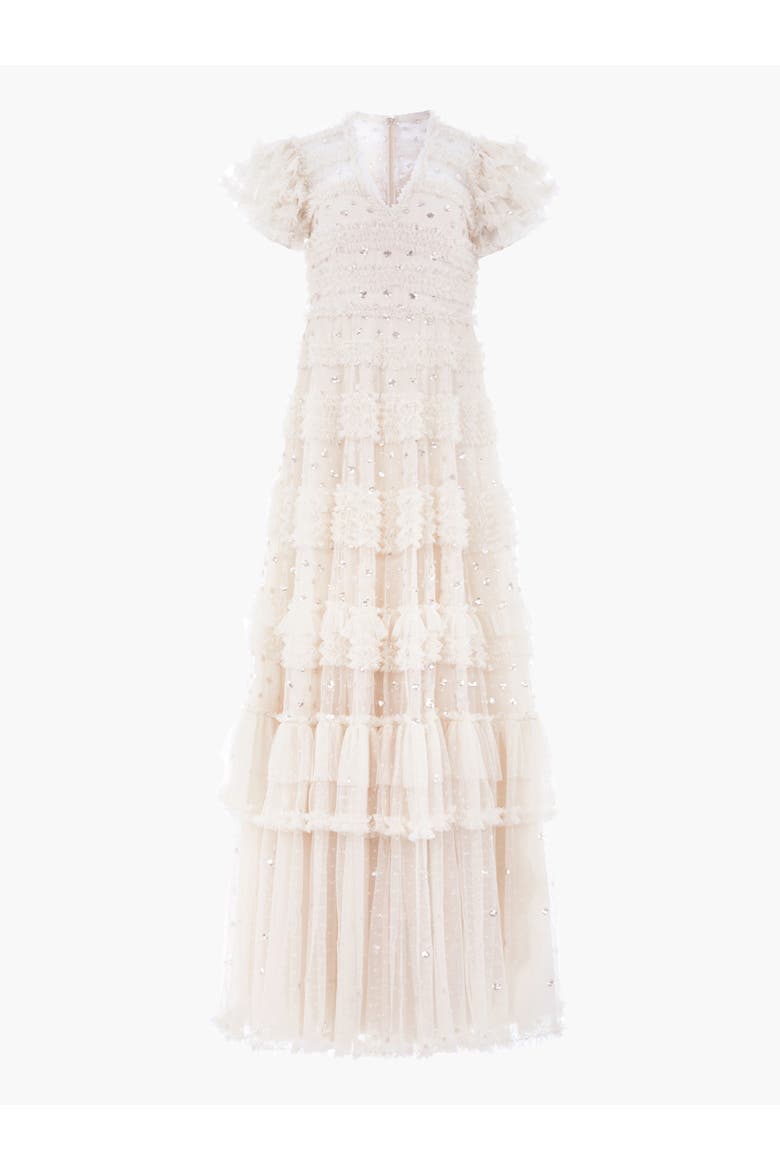 Vivian V-neck Sequin Dress, Alternate, color, Cream