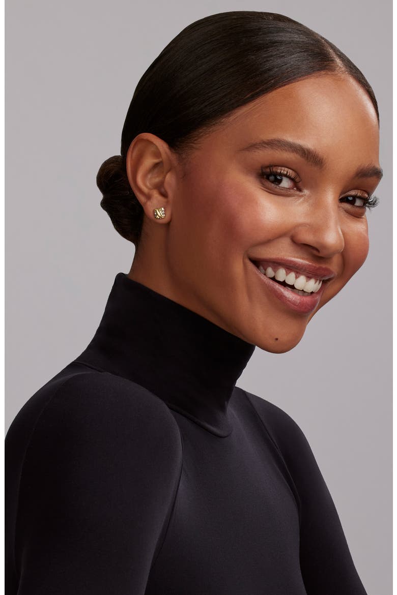 Embrace Stud Earrings, Alternate, color, METALLIC