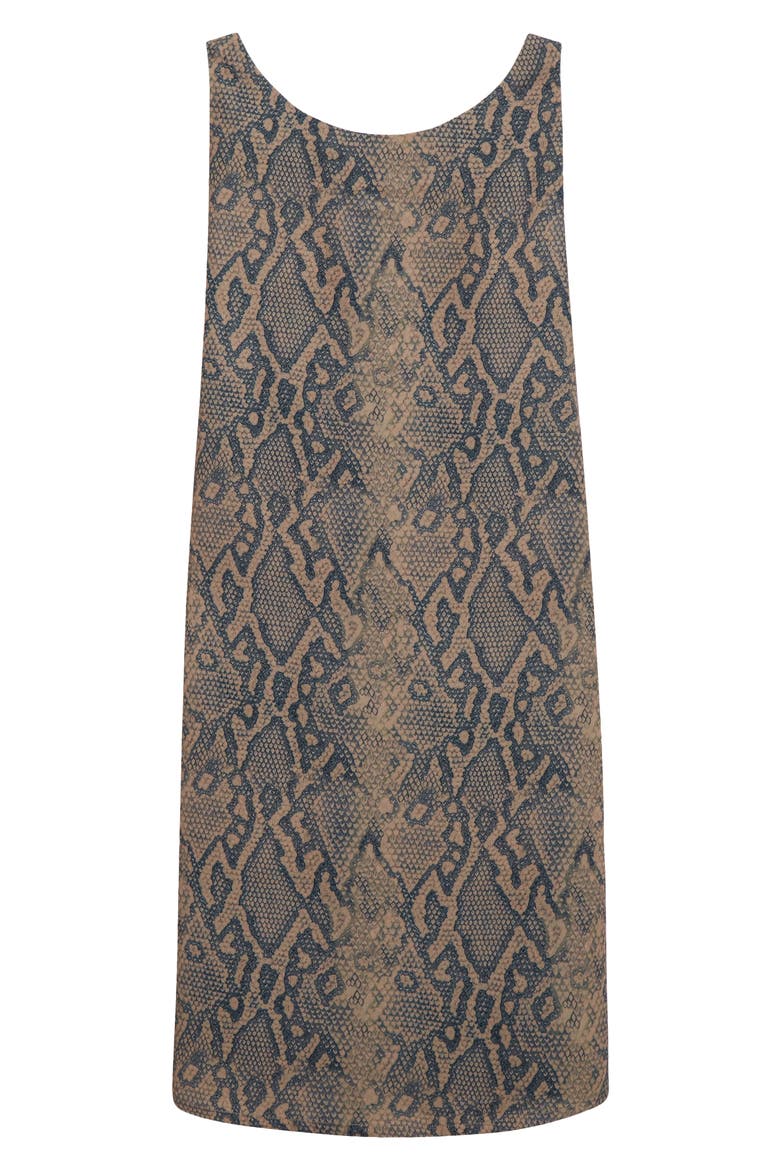 Snakeskin Print Sleeveless Shift Dress, Alternate, color, MULTI