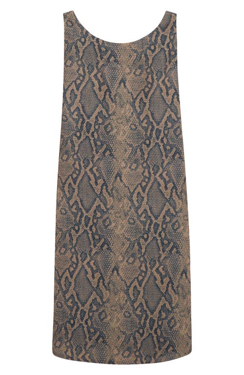 Emporio Armani Snakeskin Effect Sleeveless Mini Shift Dress In Multi