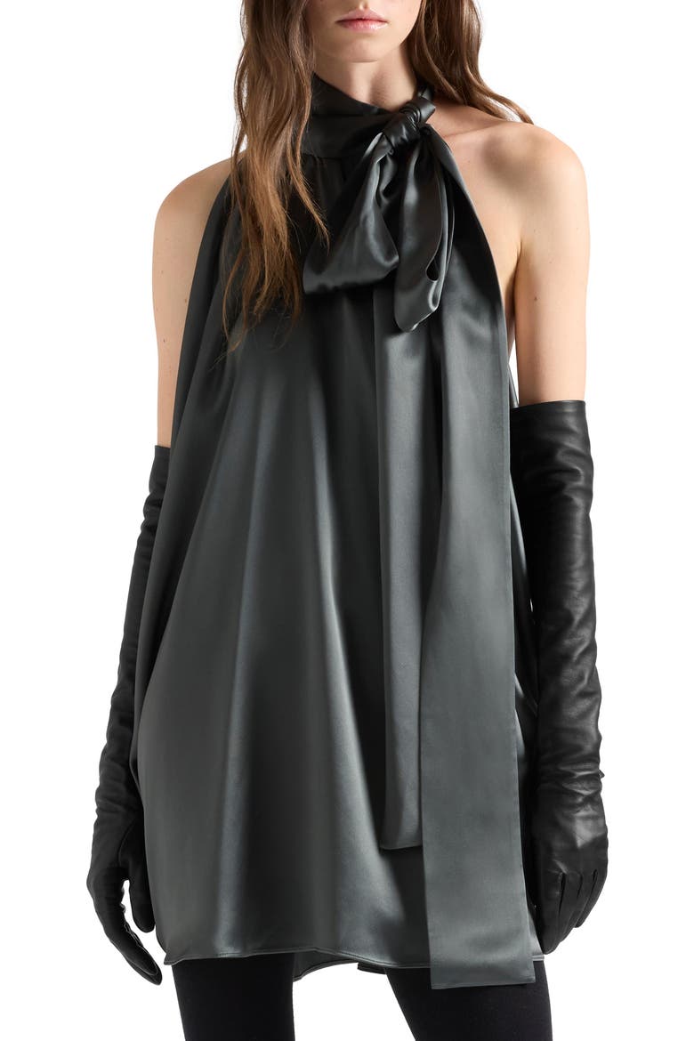 Petal Satin Minidress, Alternate, color, SATIN QUICKSILVER