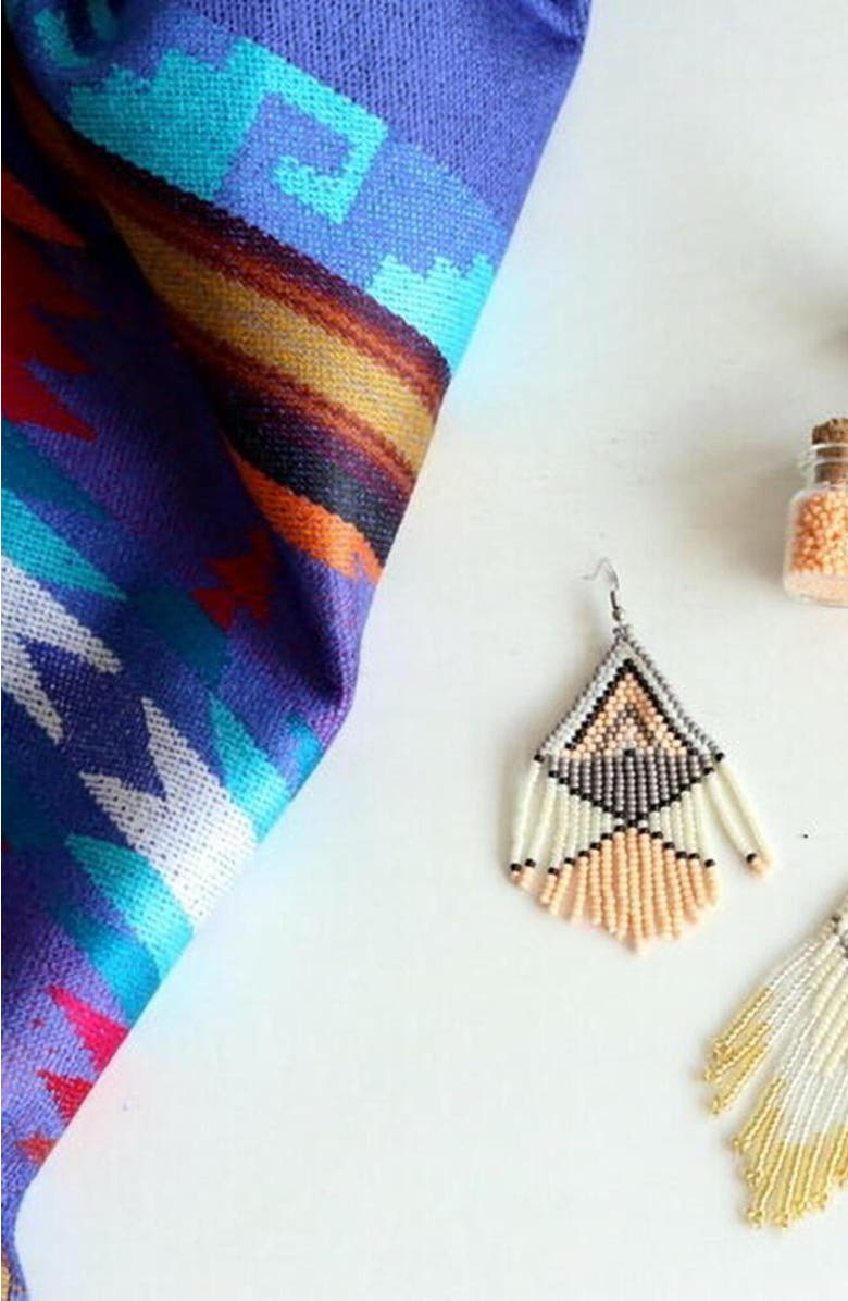 Fosterie Peach Embera Earrings, Alternate, color, 