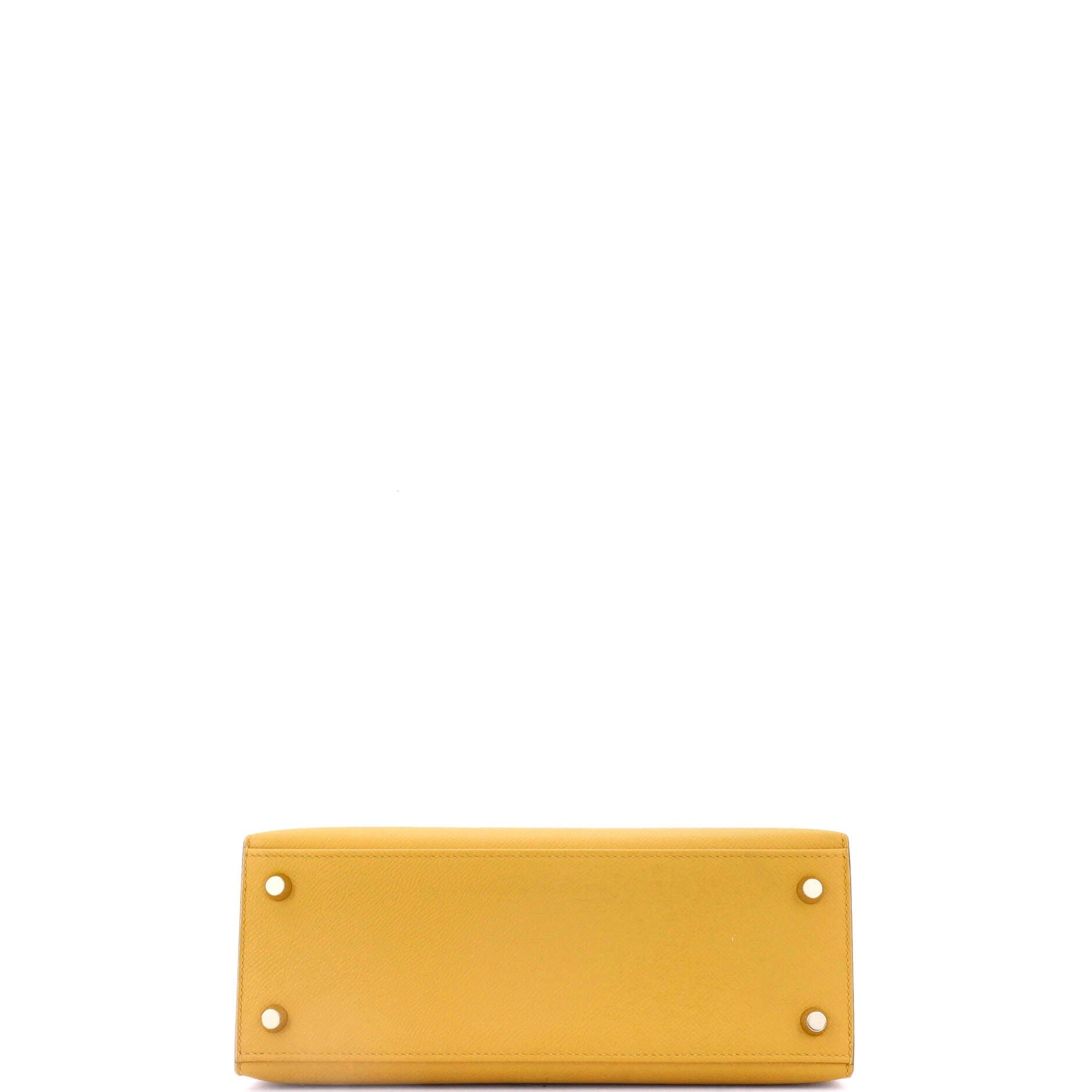 Pre-Owned Hermes Kelly Handbag Yellow Epsom with Gold Hardware 25, Alternate, color, 
