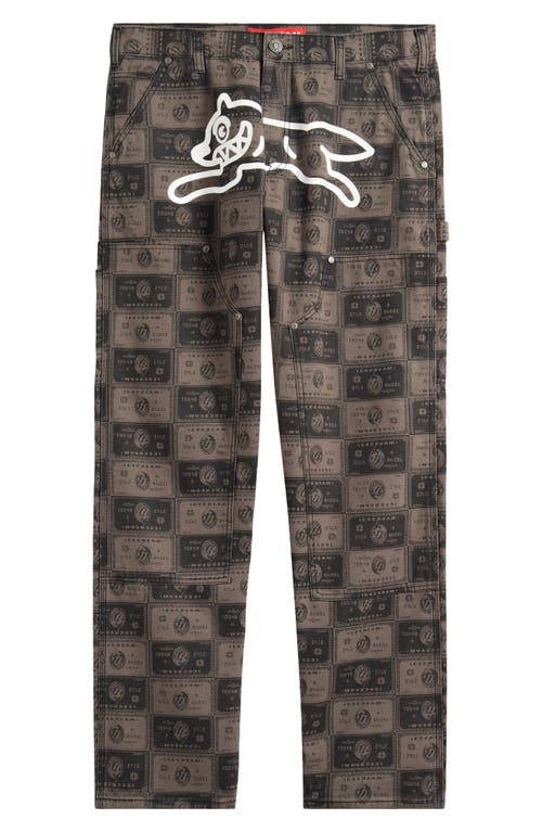 Icecream Charge Cotton Canvas Carpenter Pants In Brown