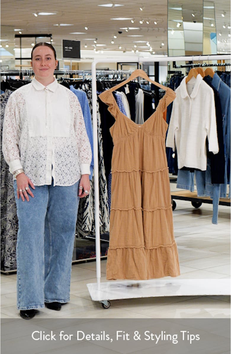 Palmy Days Tiered Cotton Midi Dress, sales video thumbnail