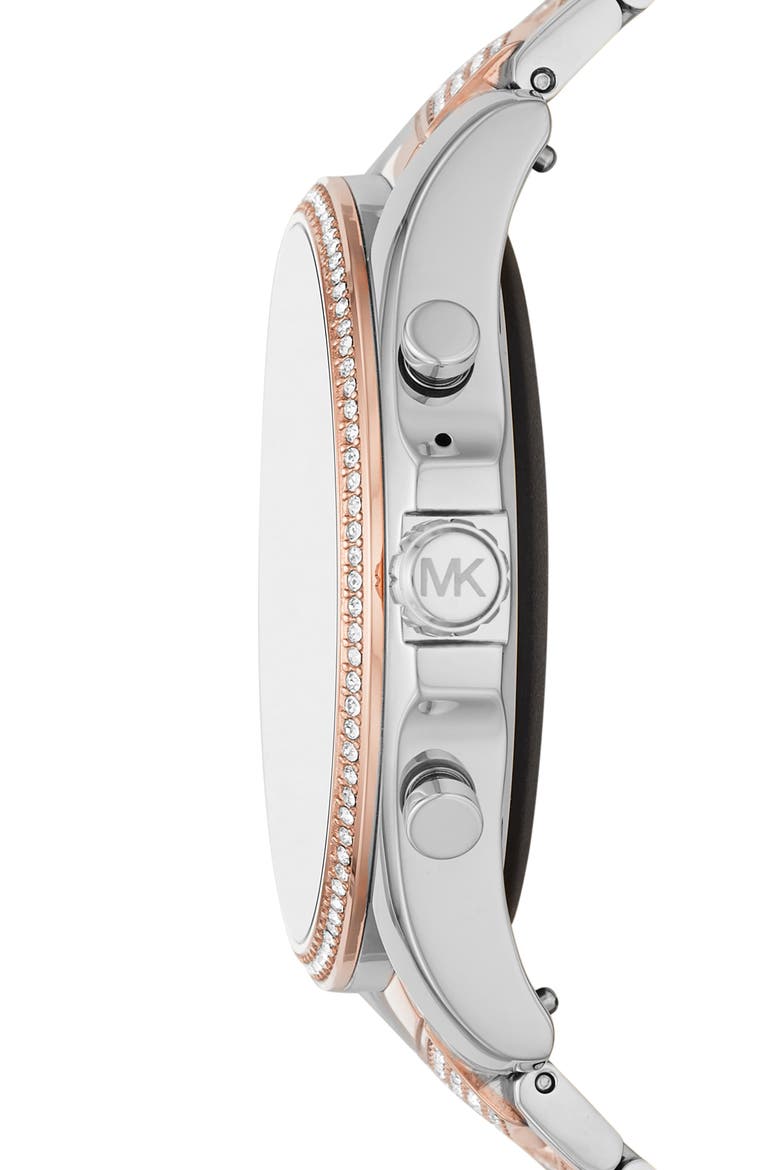 Gen 5 Bradshaw Pavé Crystal Bracelet Smartwatch, 44mm, Alternate, color, ROSE GOLD TWO TONE/ SILVER