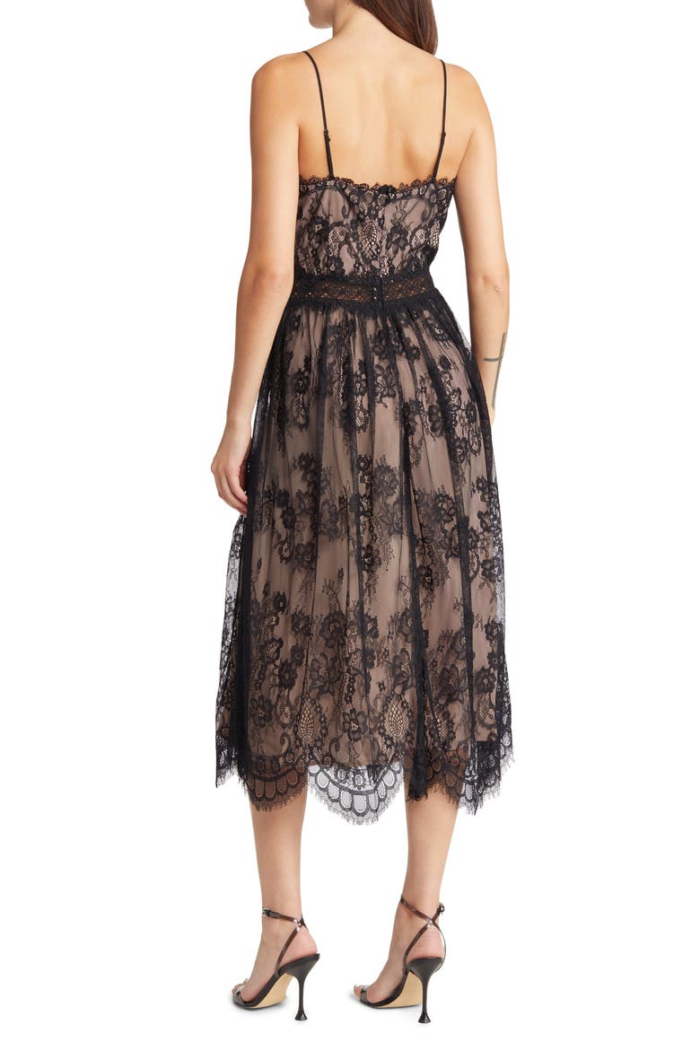 Lace Overlay Dress, Alternate, color, BLACK