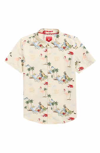 Off White with Beach Santa Camp Shirt