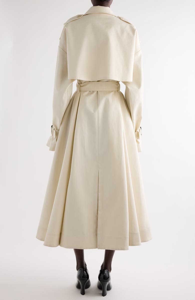 Givenchy Belted Cotton Twill Trench Coat, Alternate, color, Ivory