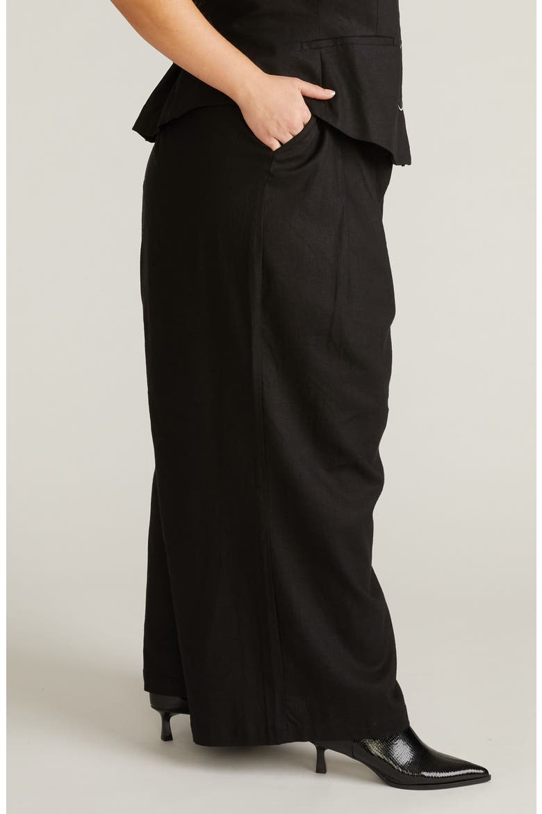 Palais Linen Blend Beach Pants, Alternate, color, BLACK