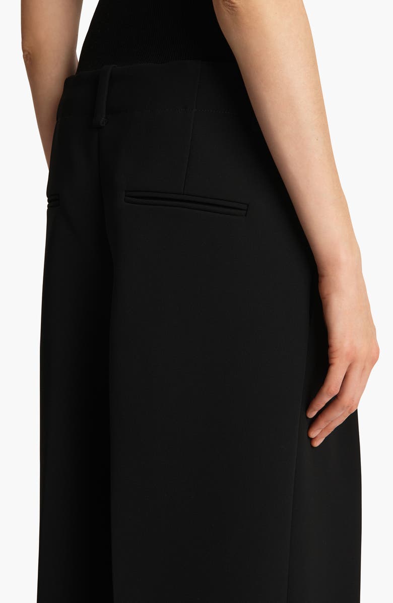 Khaite Lenton Pleated Straight Leg Pants, Alternate, color, Black