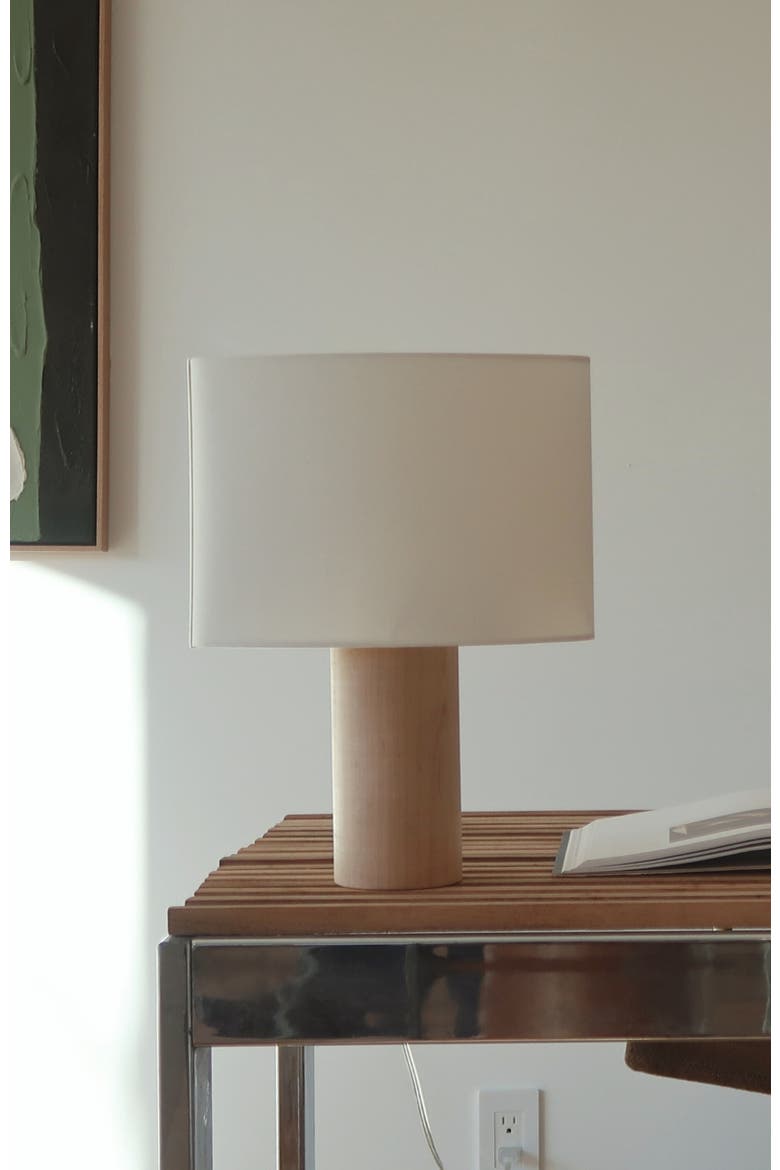 Mia 16" Midcentury LED Table Lamp With Natural Maple Wood Base, Alternate, color, Natural Wood