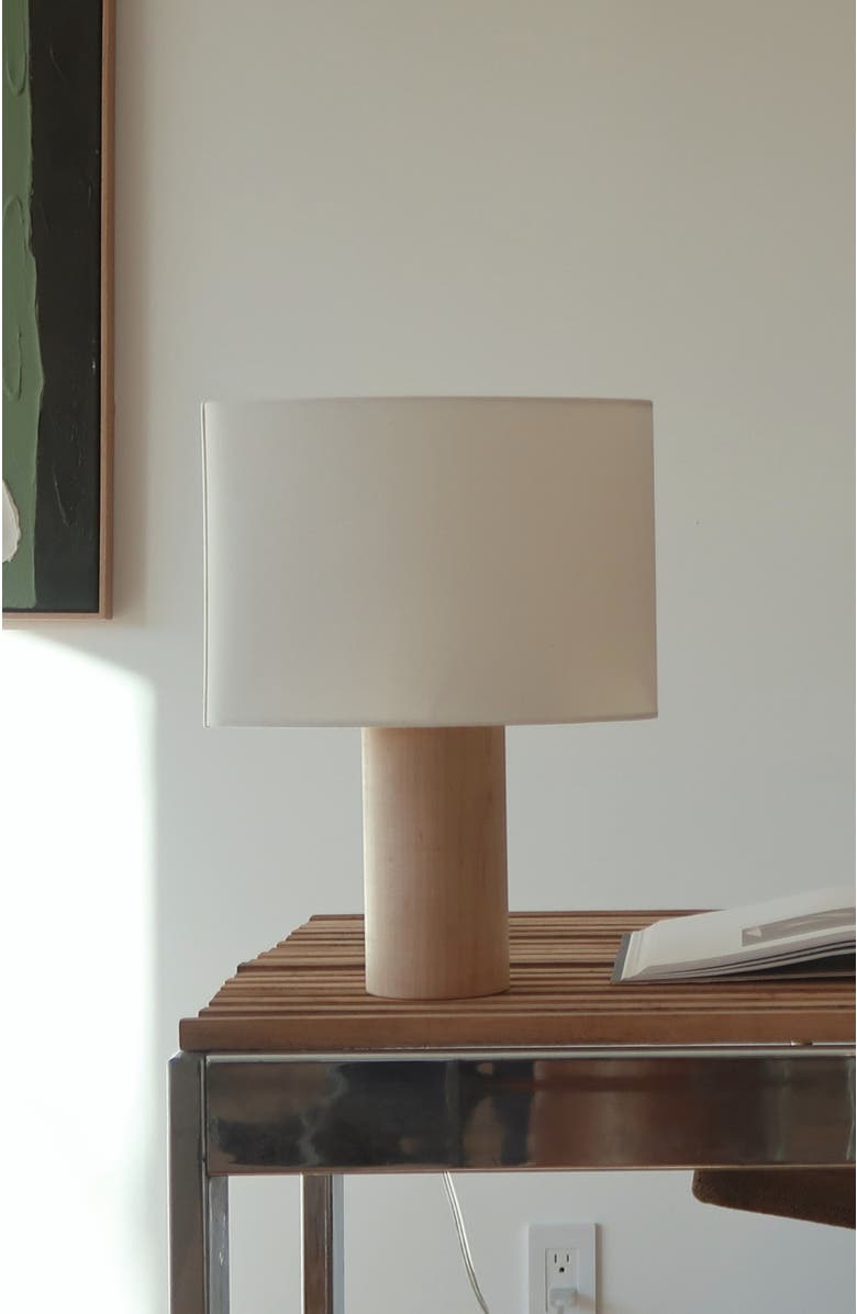 Brightech Mia 15.75" Midcentury LED Table Lamp With Natural Maple Wood Base, Alternate, color, Natural Wood