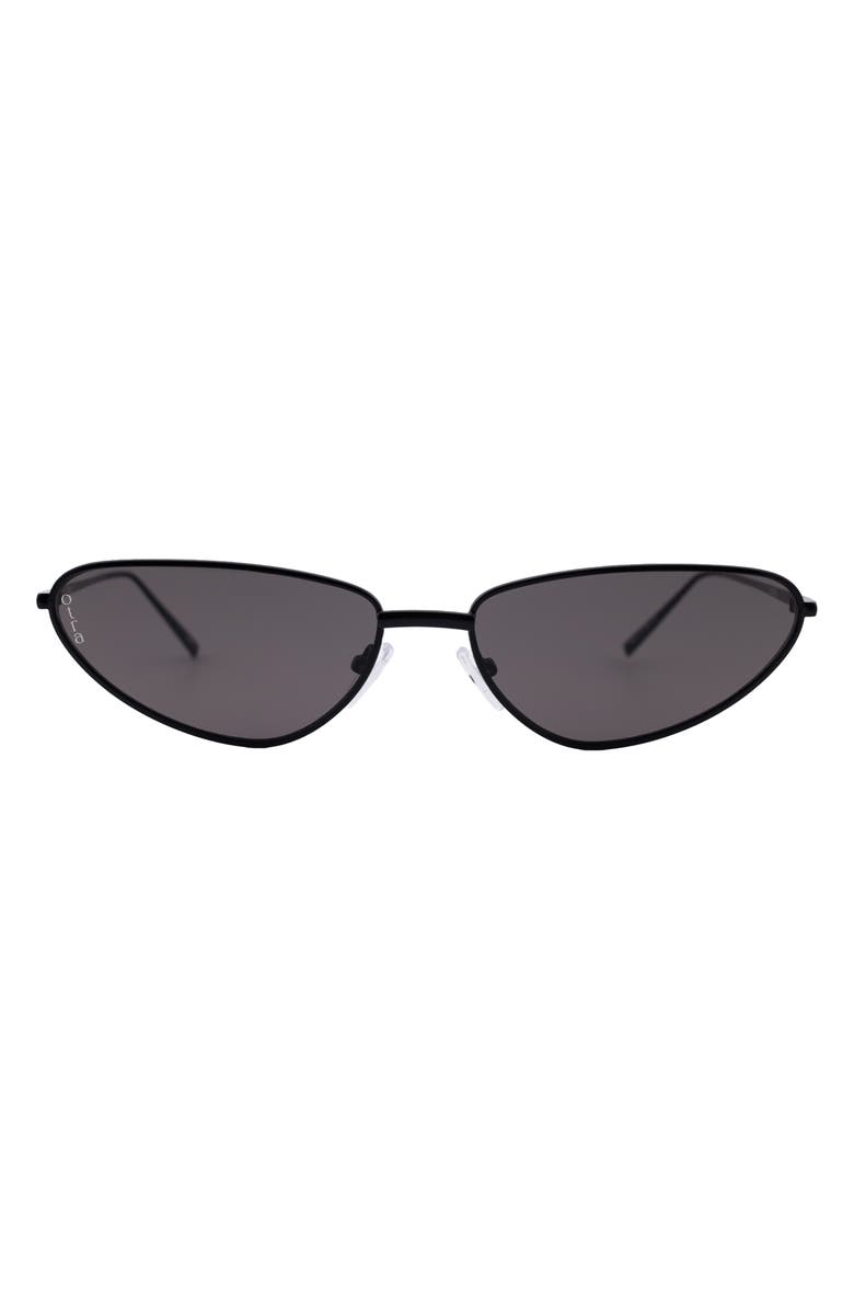 OTRA EYEWEAR Aster 57mm Cat Eye Sunglasses, Main, color, Black/ Smoke