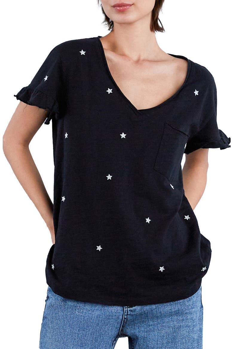 Embroidered Stars T-Shirt, Main, color, INK