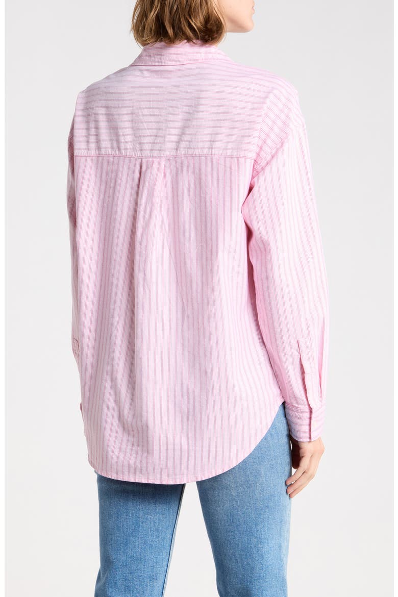 Cidney Oversize Cotton Button-Up Shirt, Alternate, color, PINK FLUFF