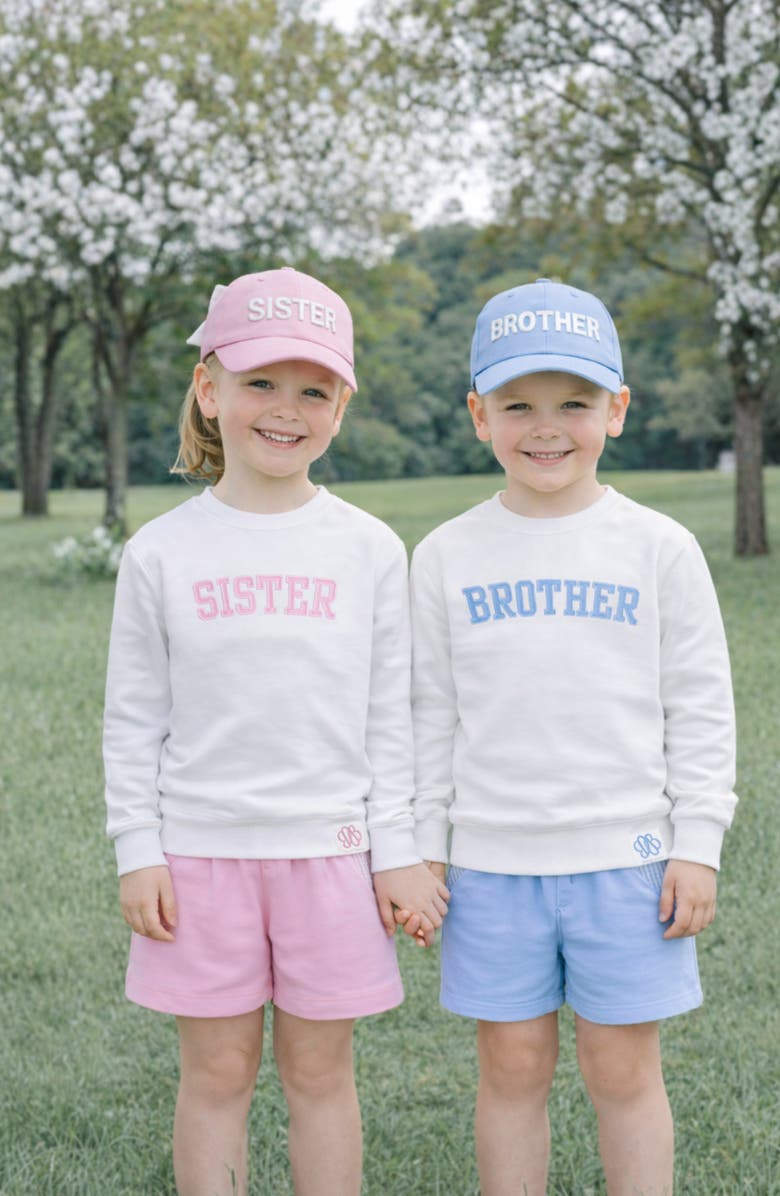 Bits & Bows Brother Sweatshirt, Alternate, color, White/Blue