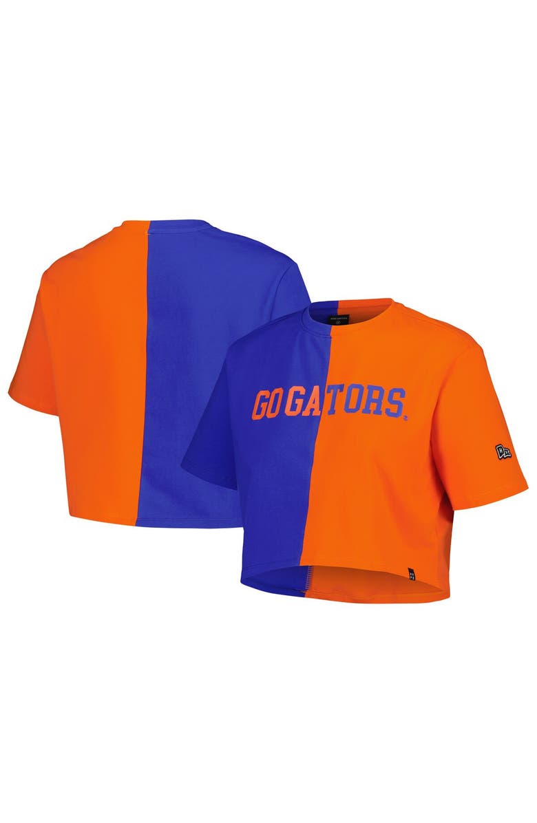 Hype and Vice Women's Hype and Vice Royal/Orange Florida Gators Color Block Brandy Cropped T-Shirt, Alternate, color, 