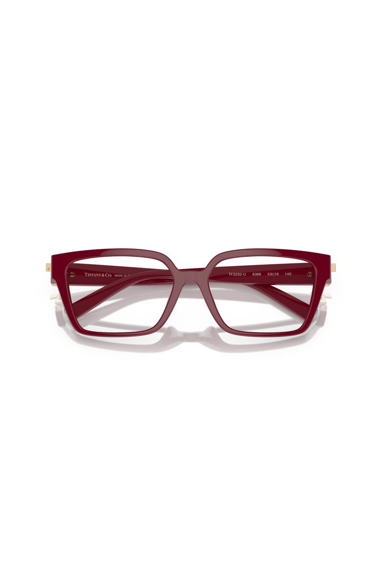 Tiffany & Co. 55mm Rectangle optical glasses, Alternate, color, Red
