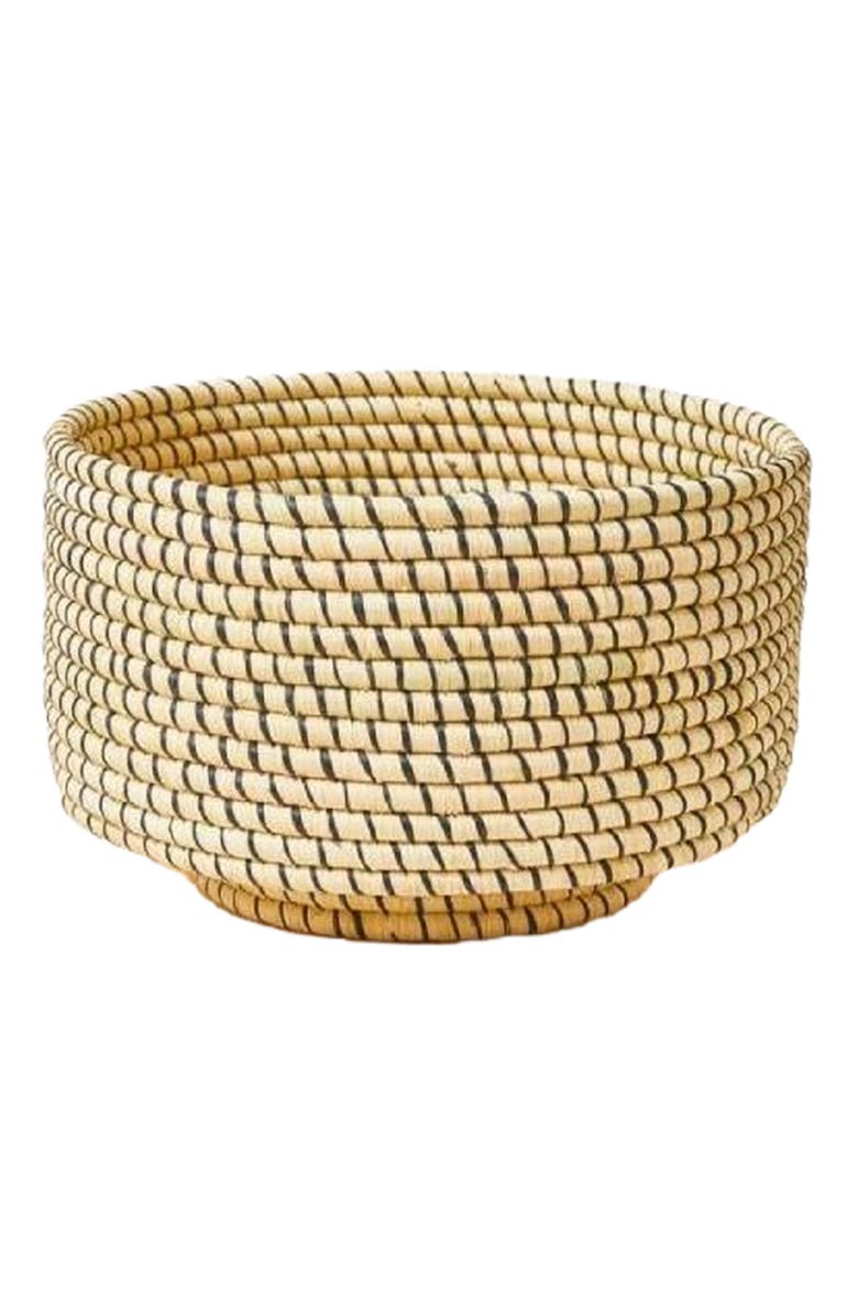 indego africa Coiled Raffia Centerpiece Bowl, Main, color, Natural