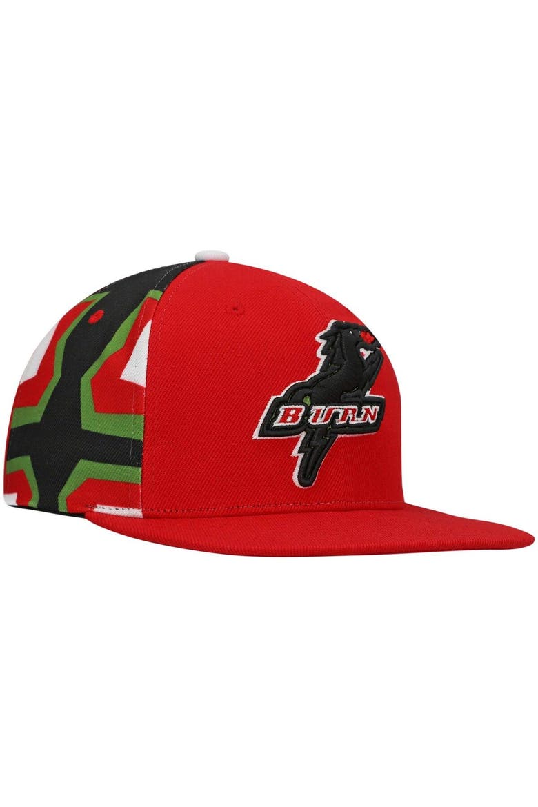 Men's Mitchell & Ness Red Dallas Burn Historic Logo Since '96 Jersey Hook Snapback Hat, Alternate, color, Red