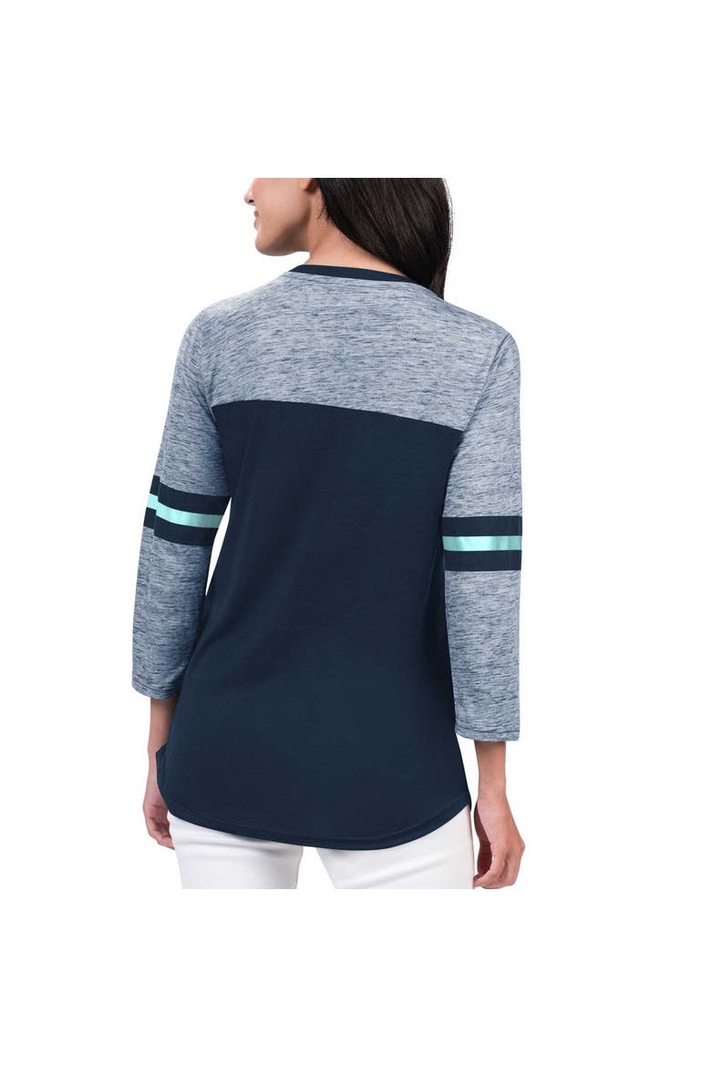 Women's G-III 4Her by Carl Banks Deep Sea Blue Seattle Kraken Play The Game 3/4-Sleeve T-Shirt, Alternate, color, Navy