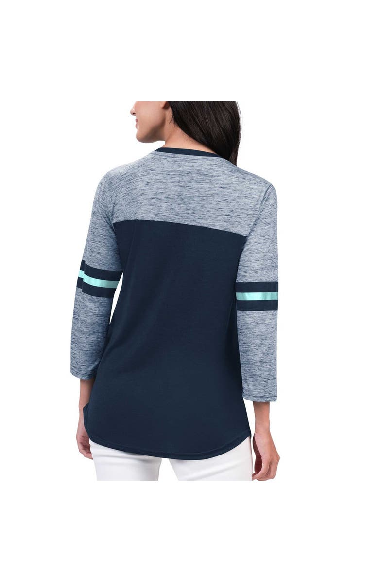 G-III 4HER BY CARL BANKS Women's G-III 4Her by Carl Banks Deep Sea Blue Seattle Kraken Play The Game 3/4-Sleeve T-Shirt, Alternate, color, Navy