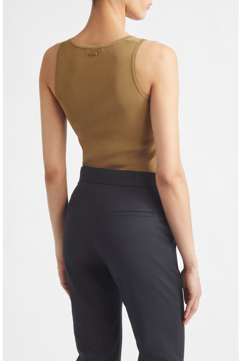 Scoop Neck Ribbed Sweater Tank, Alternate, color, KAKI