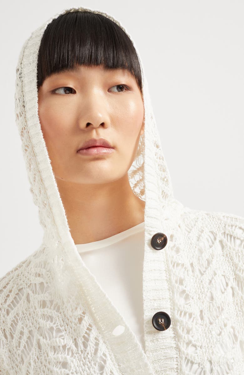 Brunello Cucinelli Foliage Lace cardigan, Alternate, color, 