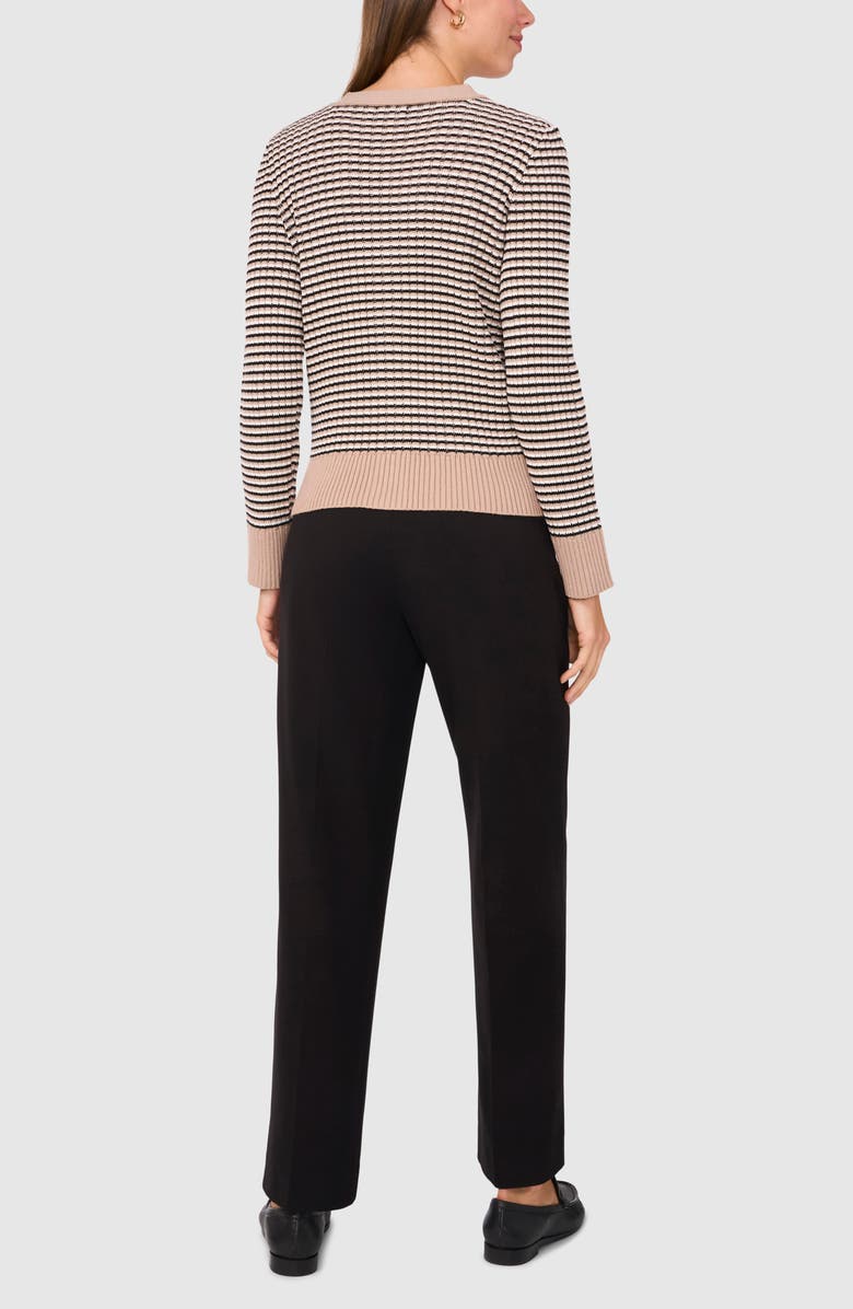 Halogen<sup>®</sup> Stripe V-Neck Cardigan, Alternate, color, Simply Taupe