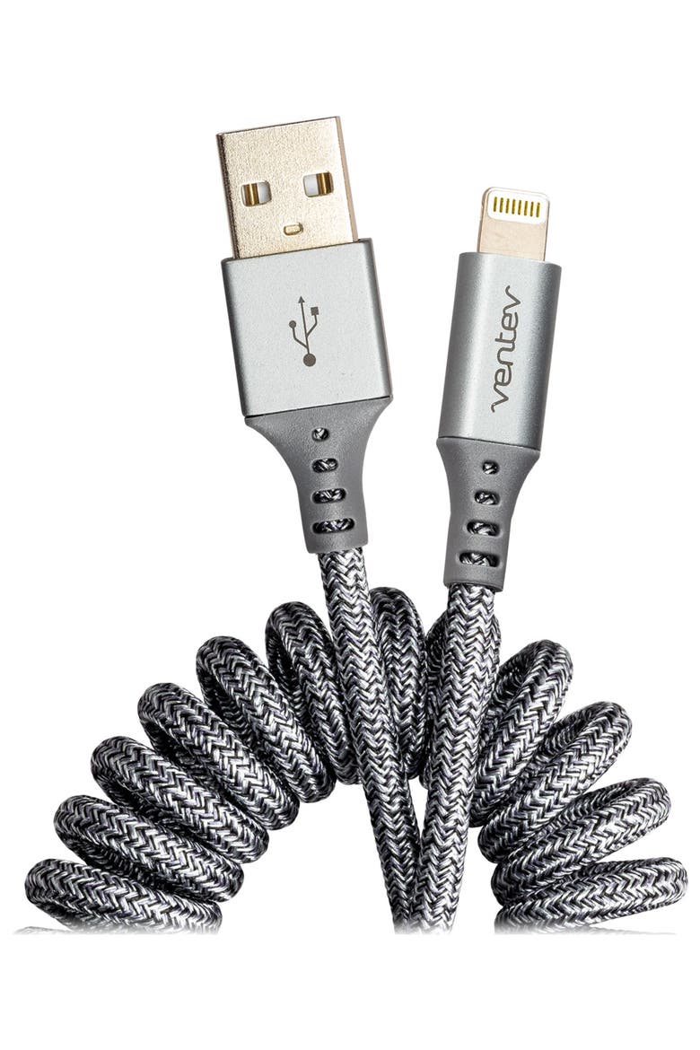 Helix USB-A to Apple Lightning High Speed Travel 3 Foot Cable, Main, color, Grey