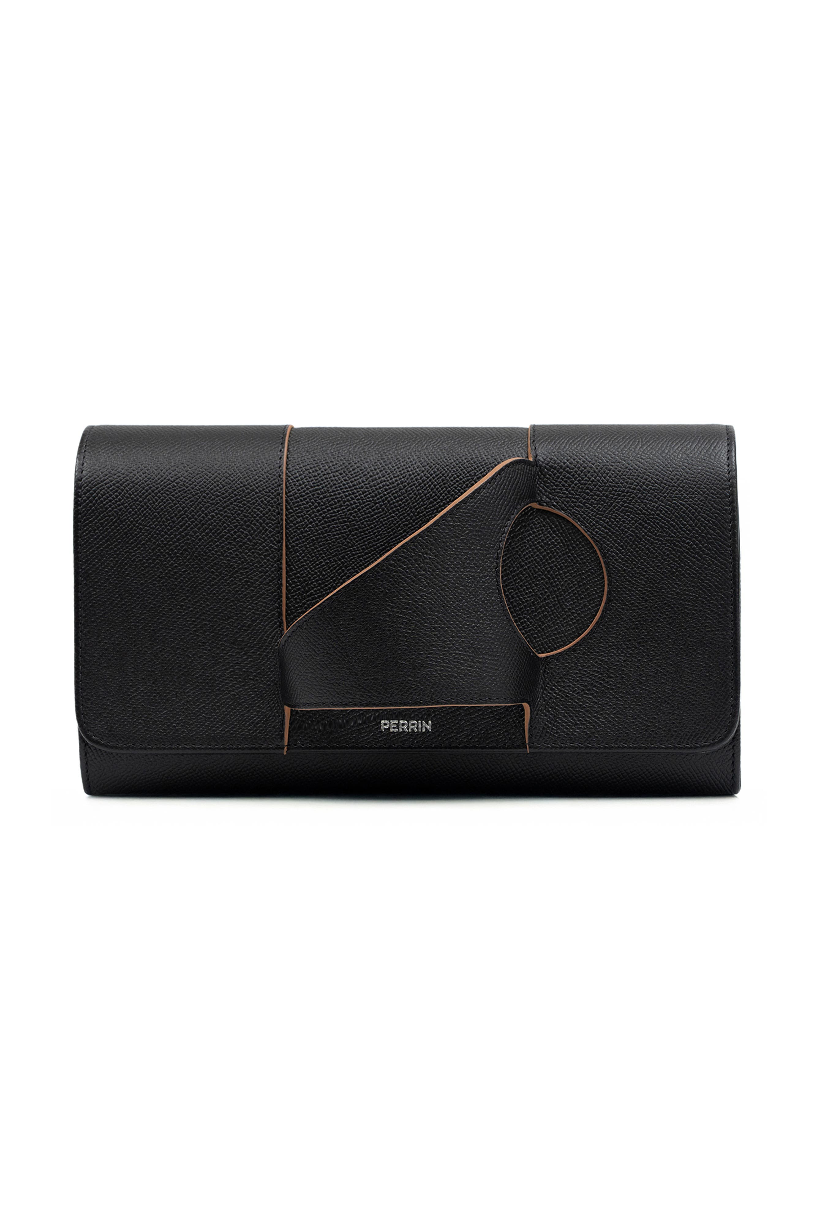 PERRIN PARIS L'Asymetrique Clutch, Main, color, Black