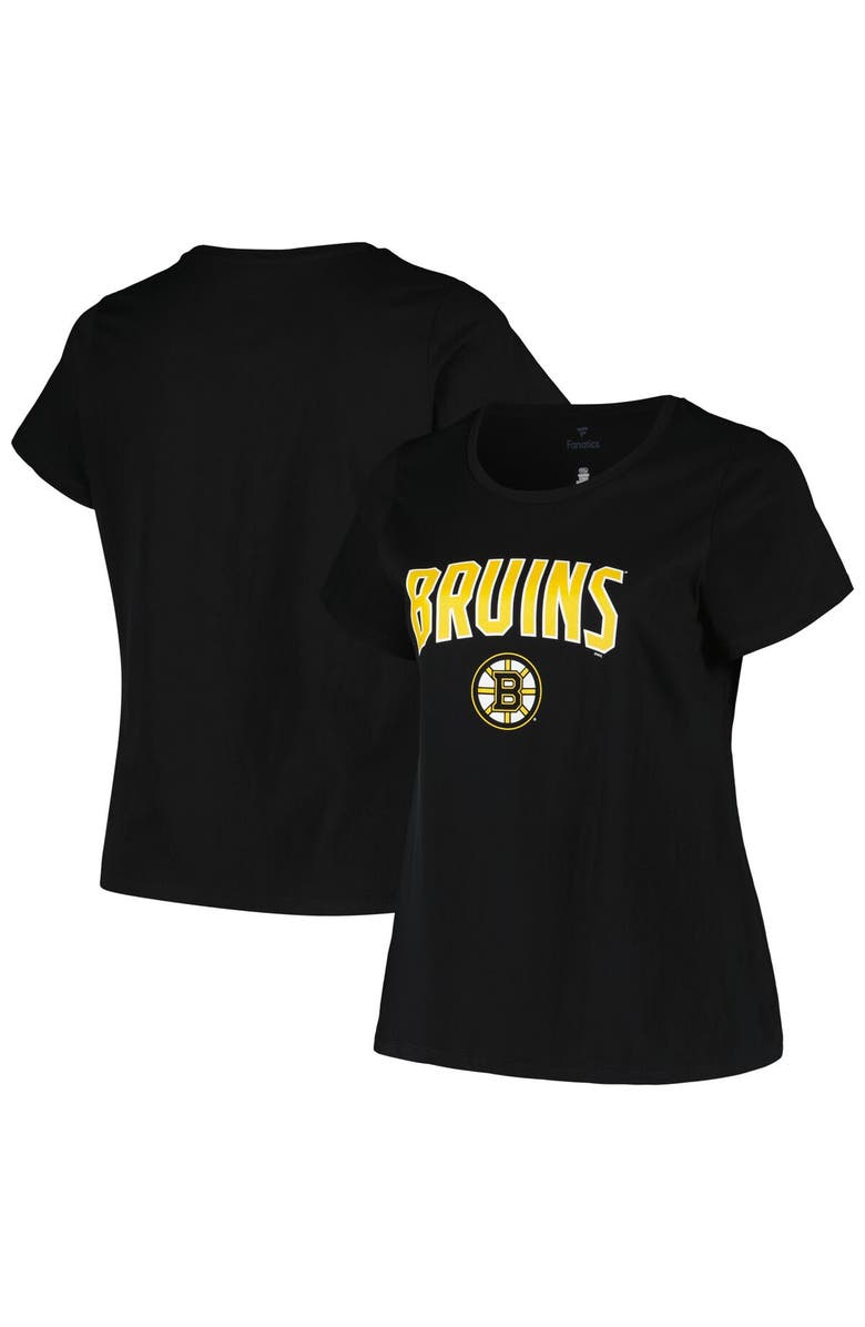 PROFILE Women's Profile Black Boston Bruins Plus Size Arch Over Logo T-Shirt, Main, color, Black