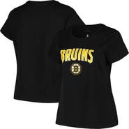 PROFILE Women's Profile Black Boston Bruins Plus Size Arch Over Logo T-Shirt