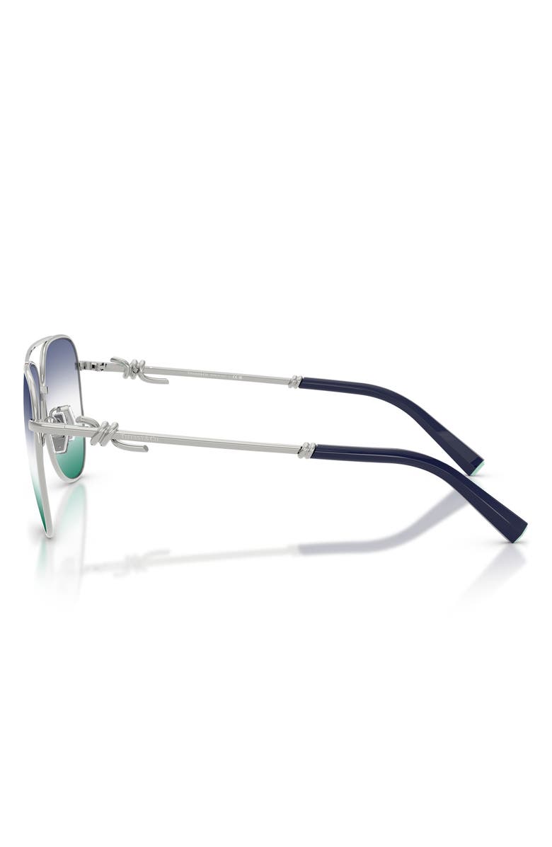 Tiffany & Co. 59mm Pilot Sunglasses, Alternate, color, Silver / Gradient Green Blue