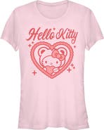Hello Kitty Junior's Cute Heart Short Sleeve Graphic T-Shirt